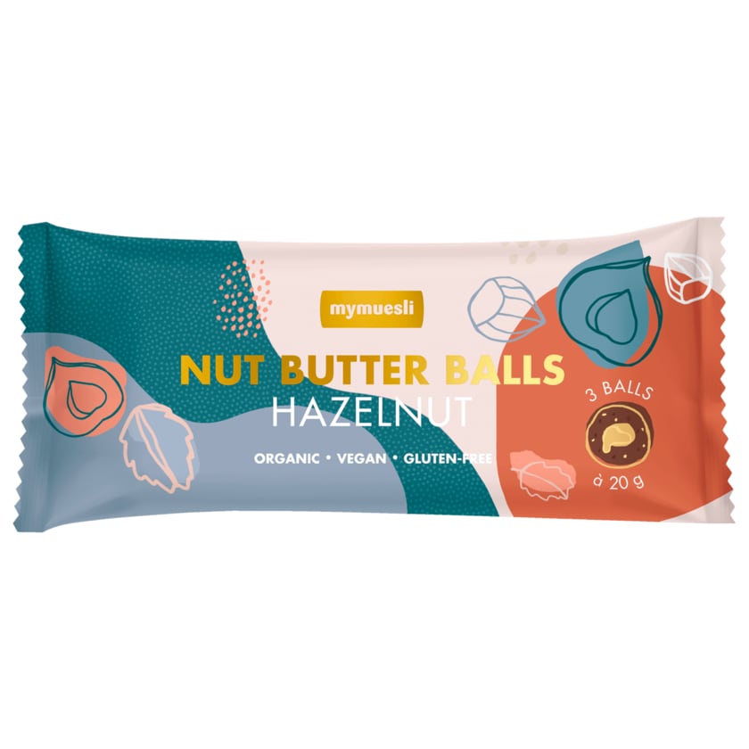 mymuesli Bio Nut Butter Balls Haselnuss vegan 60g